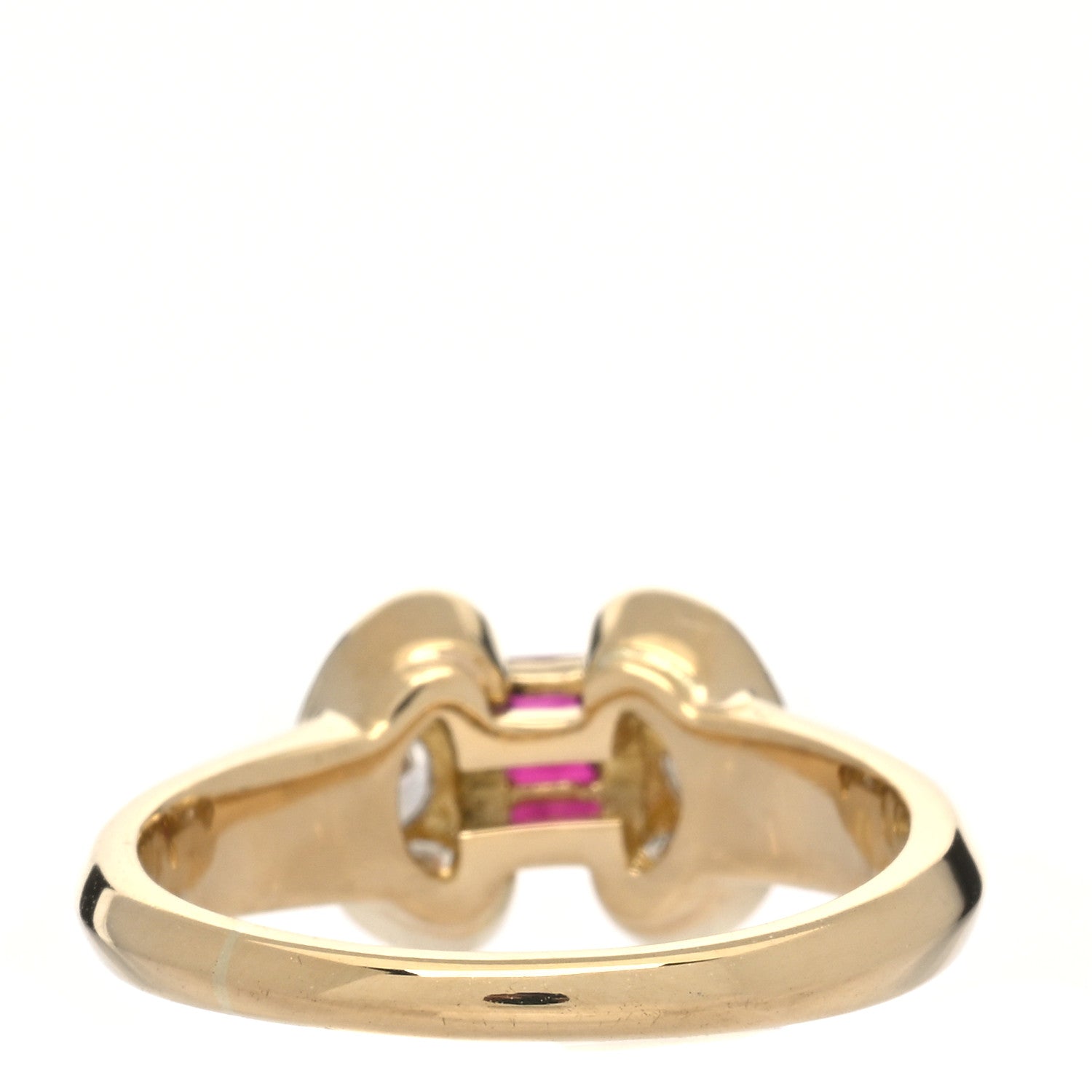 Van Cleef & Arpels 18K Yellow Gold Diamond Ruby Celestine Ring 49 5 3 of 4