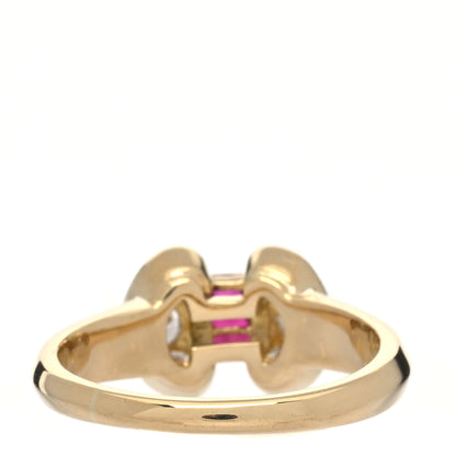 Van Cleef & Arpels 18K Yellow Gold Diamond Ruby Celestine Ring 49 5 3 of 4