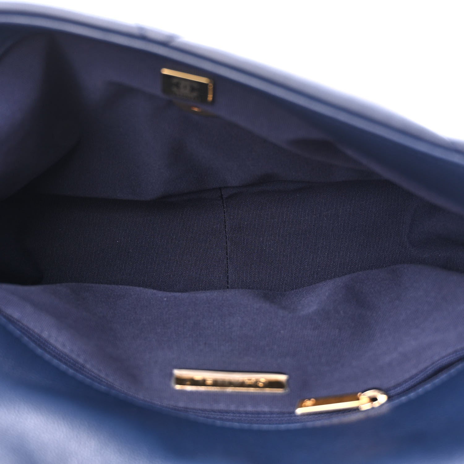 Chanel Lambskin Quilted Large Chanel 19 Flap Navy Blue 5 of 11