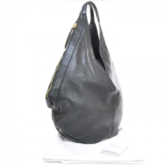 Textured Calfskin Tinhan Hobo Black