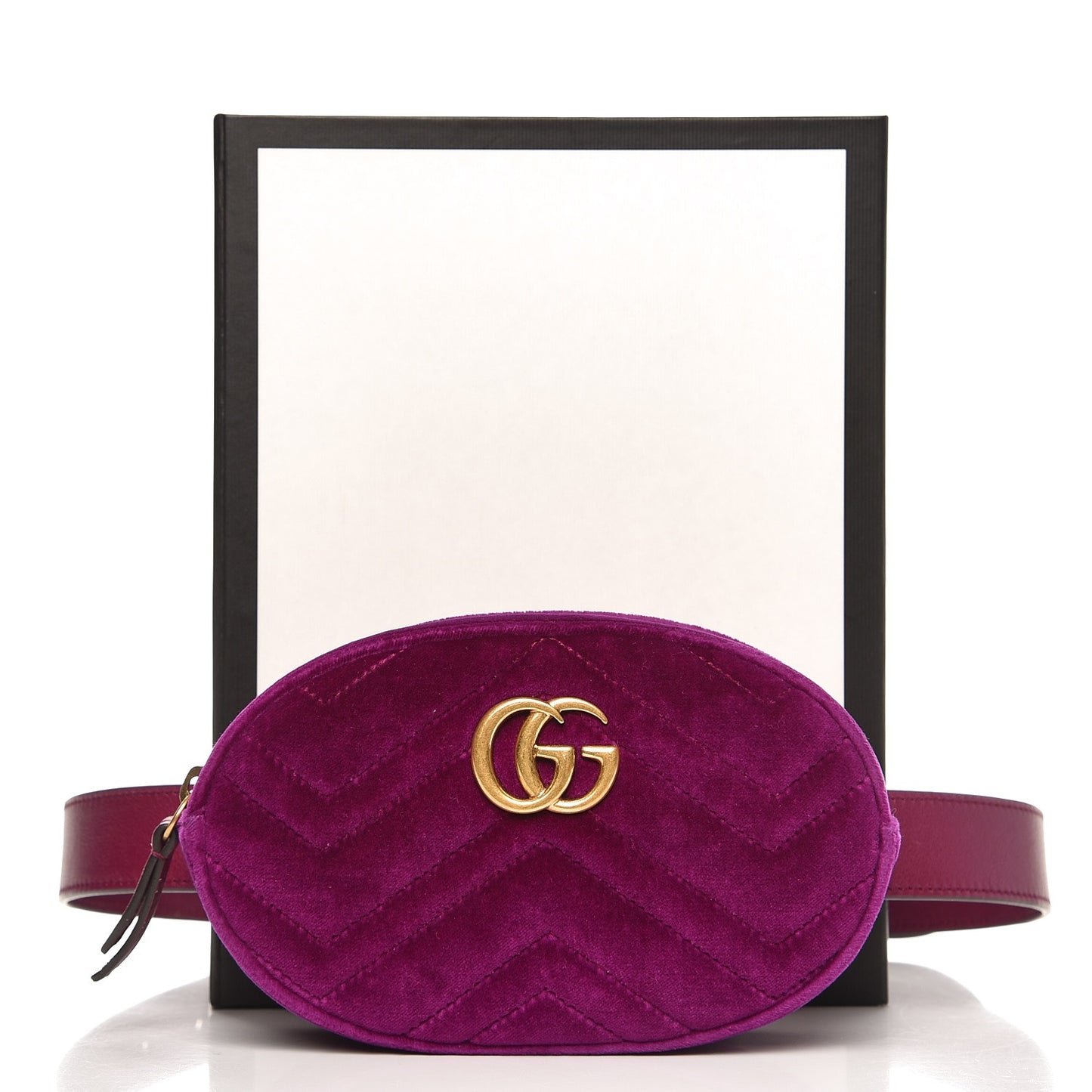 Velvet Matelasse GG Marmont Belt Bag 85 34 Fuchsia Violet Cyclamen