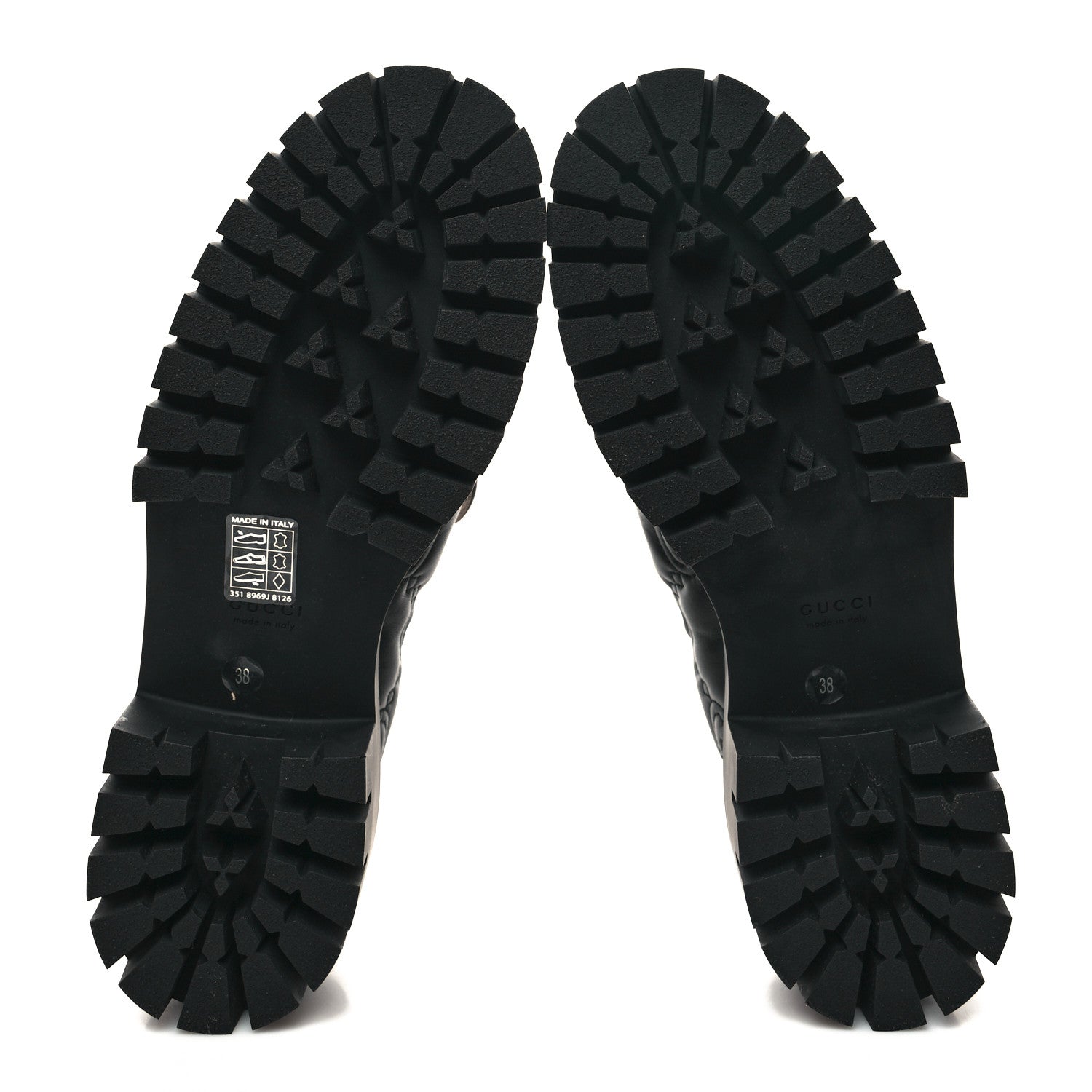 Gucci Nappa Cordovan Lux GG Matelasse Buckled Platform Lug Sole 60mm Loafers 38 Black 5 of 9