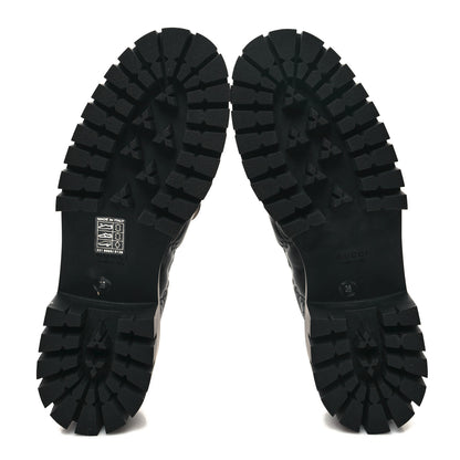 Gucci Nappa Cordovan Lux GG Matelasse Buckled Platform Lug Sole 60mm Loafers 38 Black 5 of 9