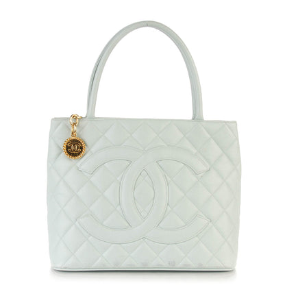 Chanel Caviar Quilted Medallion Tote Light Blue 1 of 10