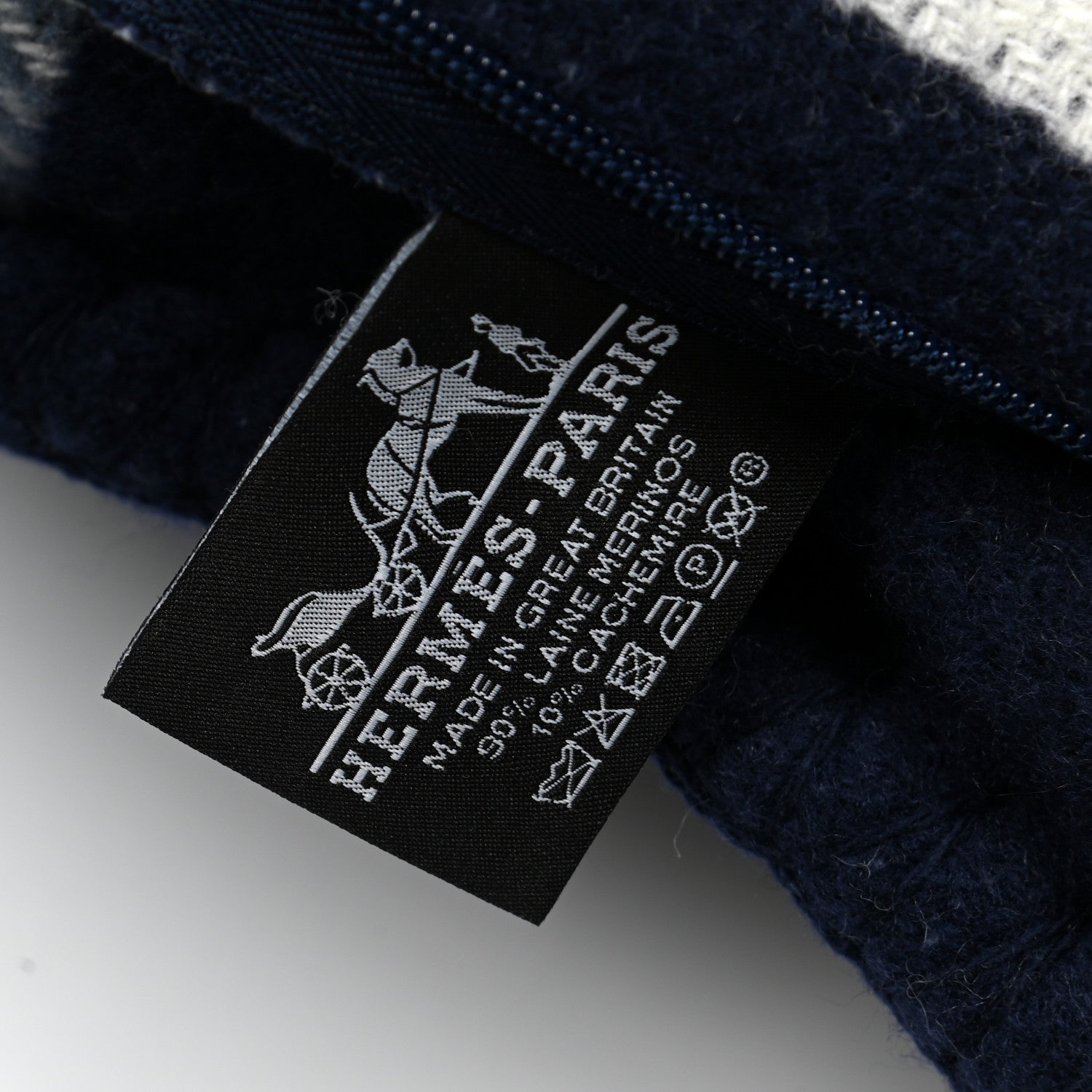 Hermes Wool Cashmere Avalon III Pillow PM Ecru Caban 3 of 3