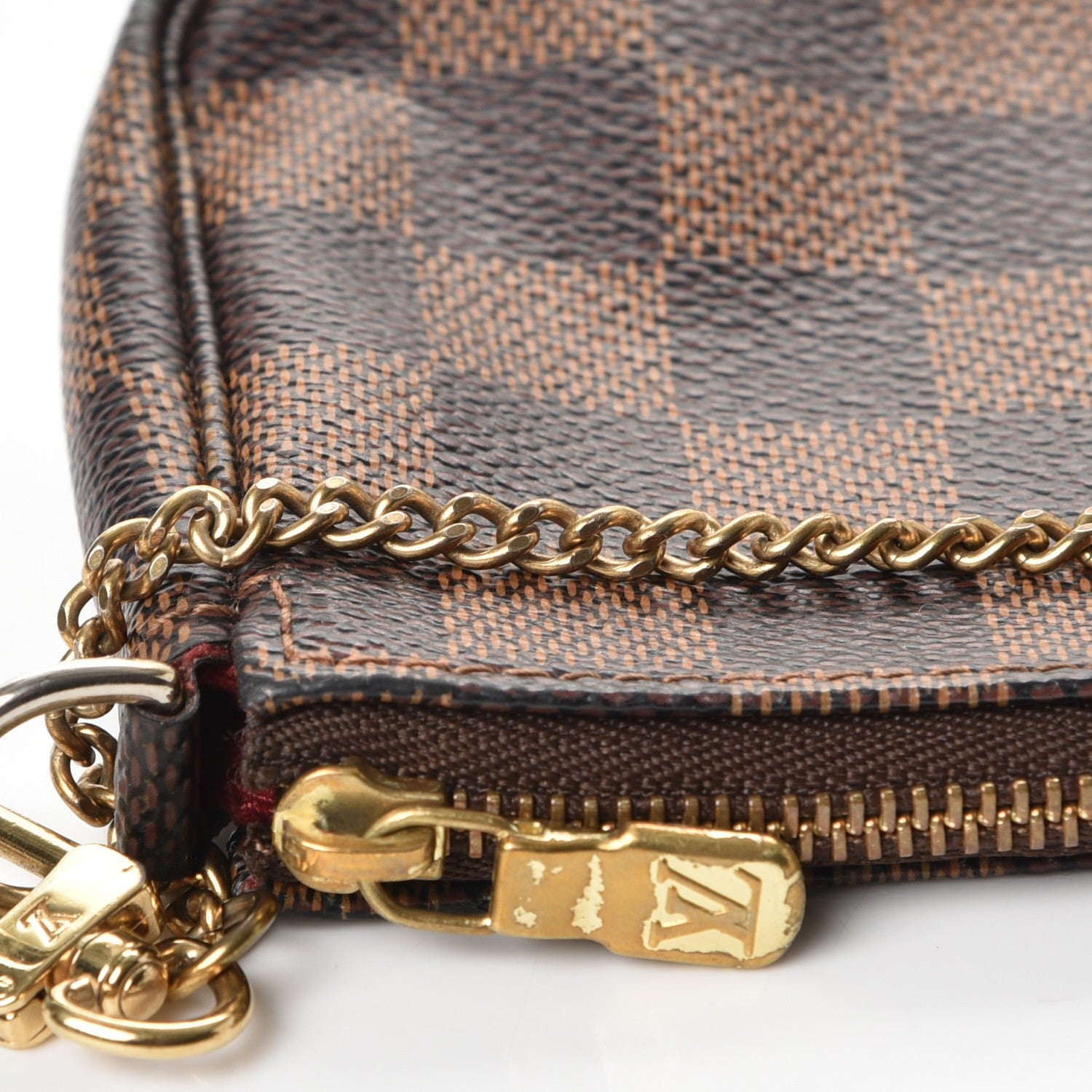 Louis Vuitton Damier Ebene Complice Trunks and Bags Mini Pochette Accessories Red 8 of 10