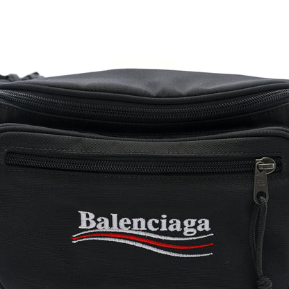 Balenciaga Casual Nylon Political Logo Explorer Beltpack Black White 7 of 9