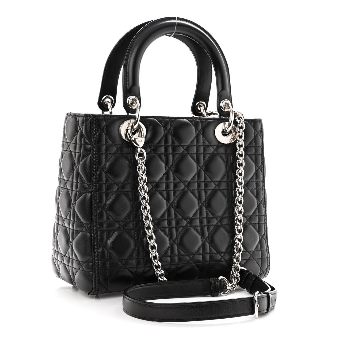 Lambskin Cannage Medium Lady Dior Black