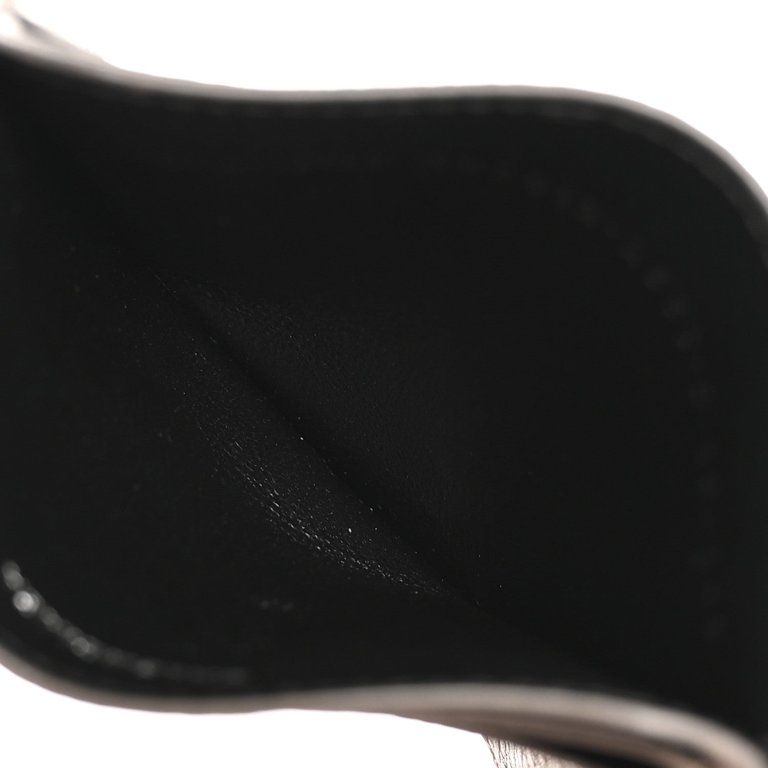 Balenciaga Metallized Grained Calfskin Logo Cash Rounded Card Holder Dark Bronze White 5 of 8