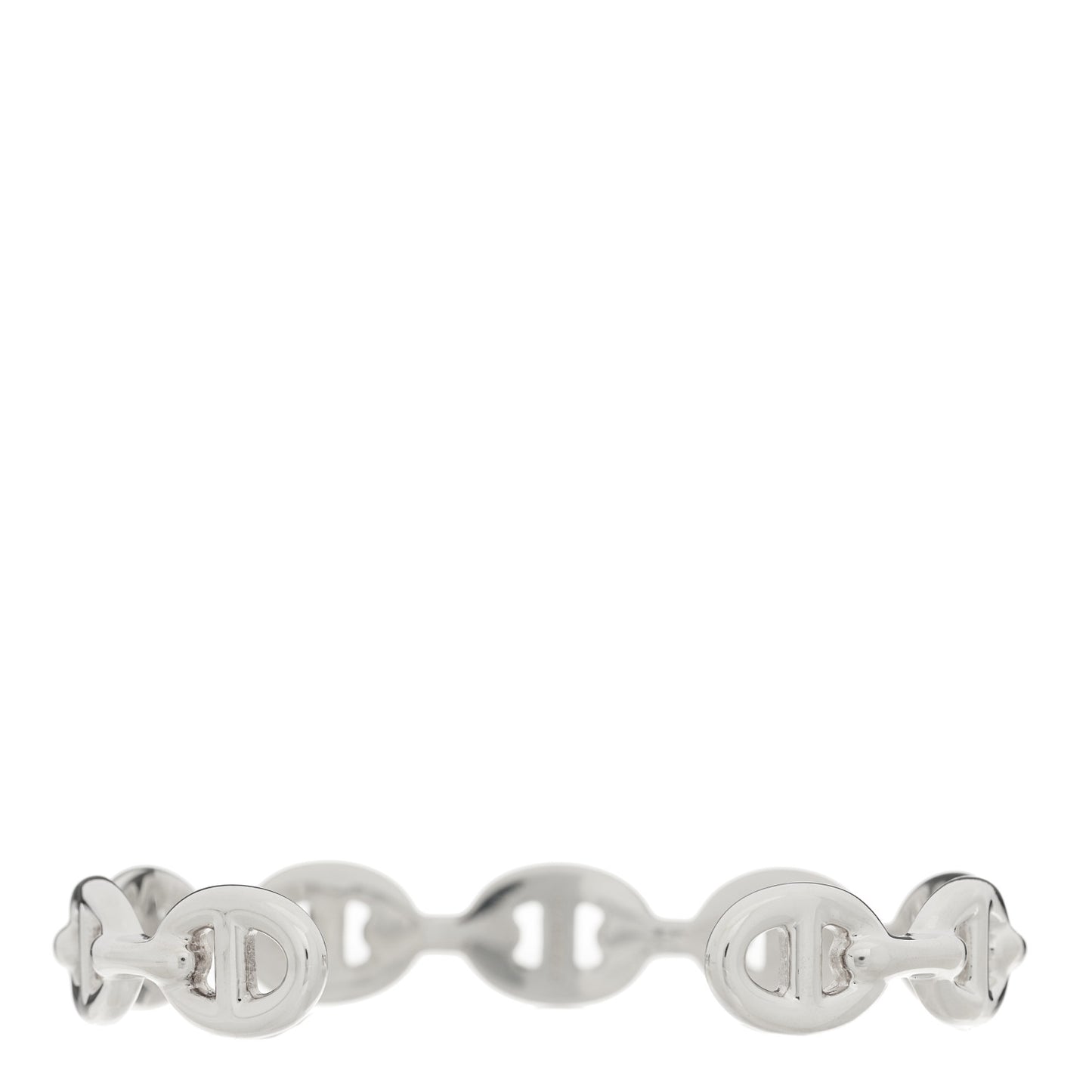 Sterling Silver MM Chaine d'Ancre Enchainee Cuff Bracelet ST