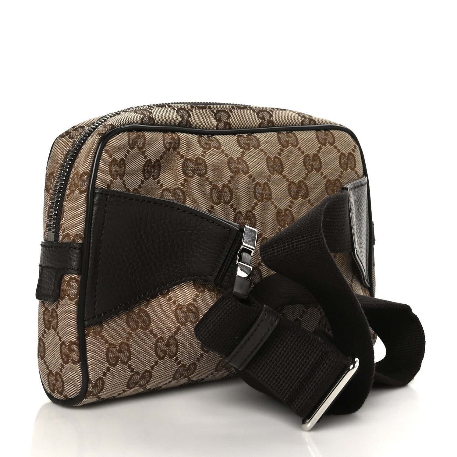 Gucci Monogram Dollar Calfskin Belt Bag Beige Ebony Testa di Moro Marrone Scuro 3 of 9