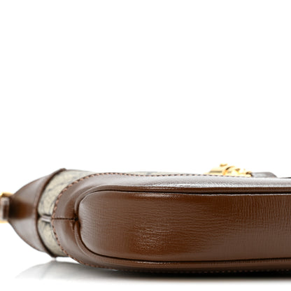 Gucci GG Supreme Monogram Azalea Calfskin Web Mini Jackie 1961 Hobo Beige Ebony Brown Sugar 9 of 11