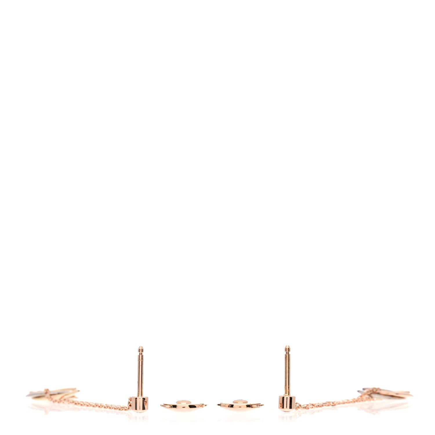 Cartier 18K Pink Yellow White Gold Diamond Small Trinity Drop Earrings 3 of 4