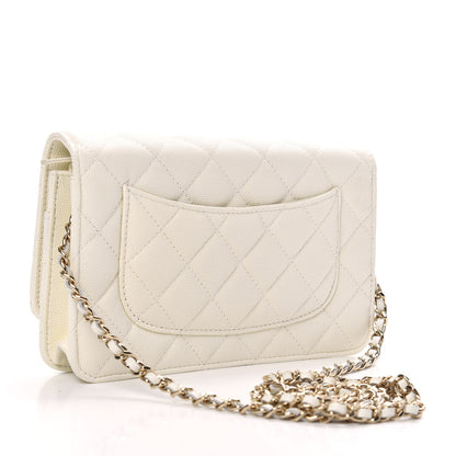 Chanel Caviar Quilted Wallet On Chain WOC White 3 of 10