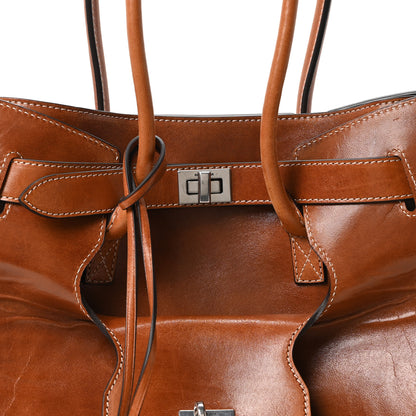 Balenciaga Vegetable Tanned Lambskin Medium Bel Air Carry All Bag Tan Cowboy 7 of 9
