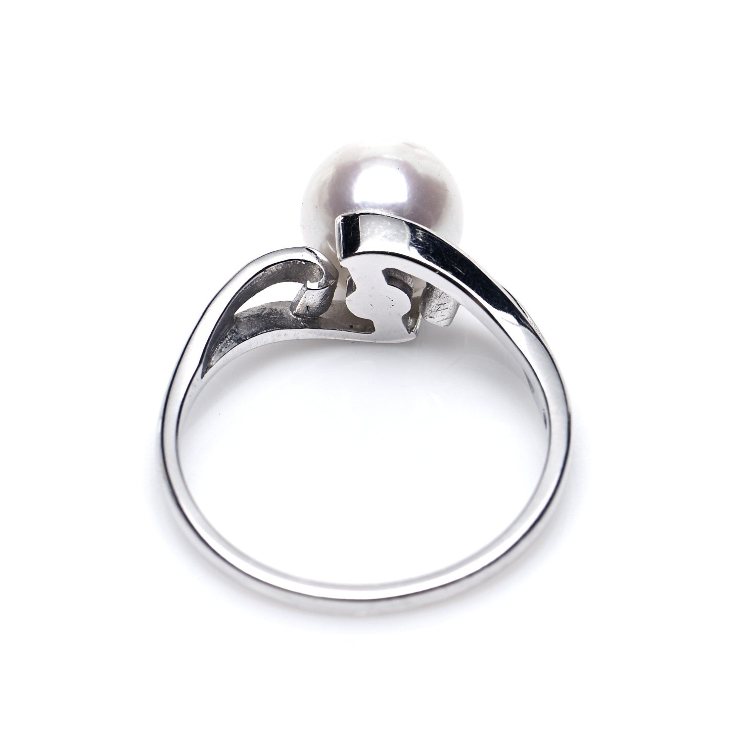 Mikimoto 18K White Gold Akoya Pearl 7mm Ring 51 5.75 4 of 5
