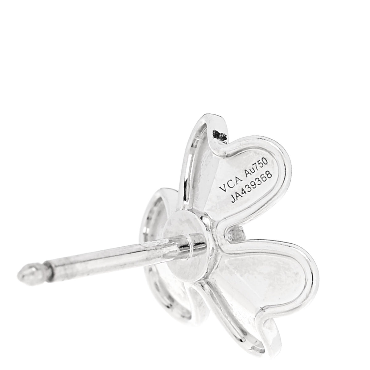 Van Cleef & Arpels 18K White Gold Diamond Mini Frivole Earrings 4 of 5