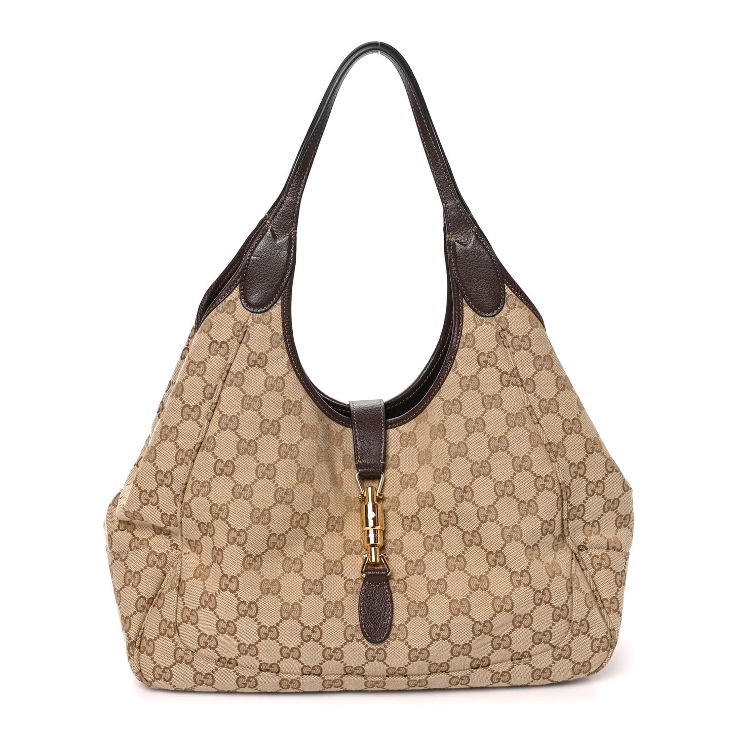 Monogram Calfskin Medium Mercato Tote Sand Dark Brown