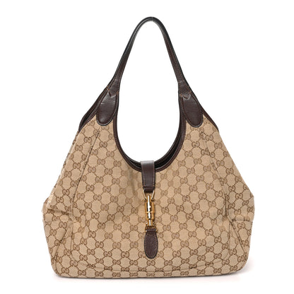 Gucci Monogram Calfskin Medium Mercato Tote Sand Dark Brown 1 of 10