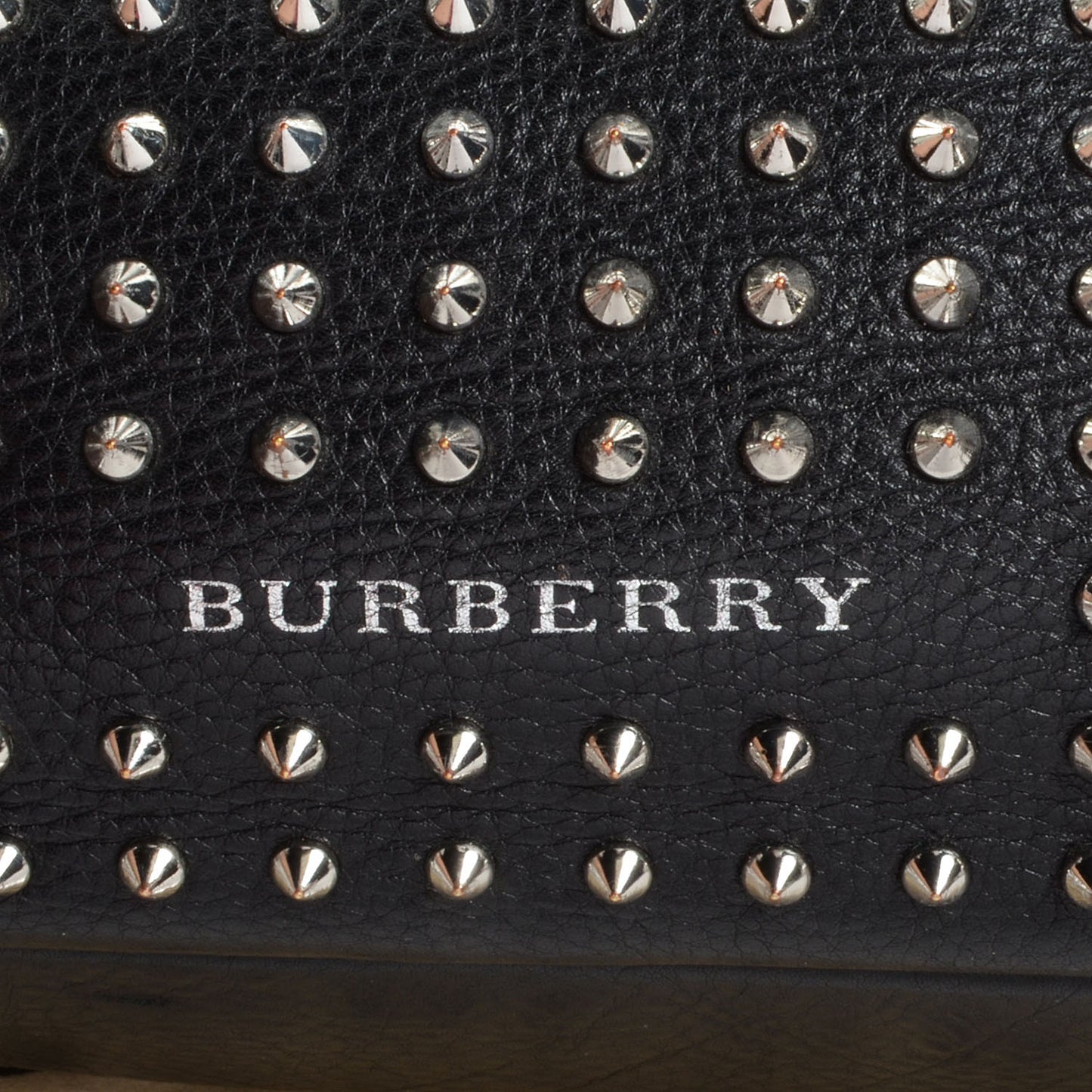 Brit Studded Calfskin Shopper Medium Black
