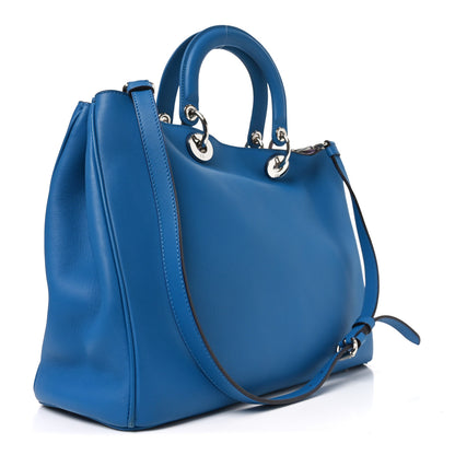 Christian Dior Smooth Calfskin Large Diorissimo Tote Blue 4 of 11