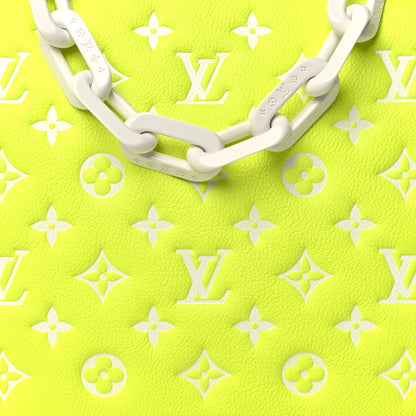 Louis Vuitton Calfskin Embossed Monogram LV Match Coussin PM Fluorescent Yellow 10 of 12