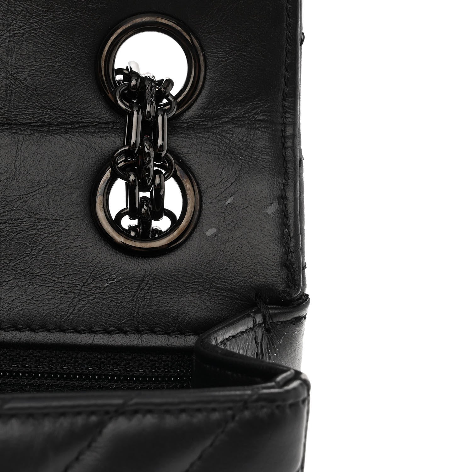 Chanel Aged Calfskin Chevron Quilted 2.55 Reissue Mini Flap So Black 12 of 13