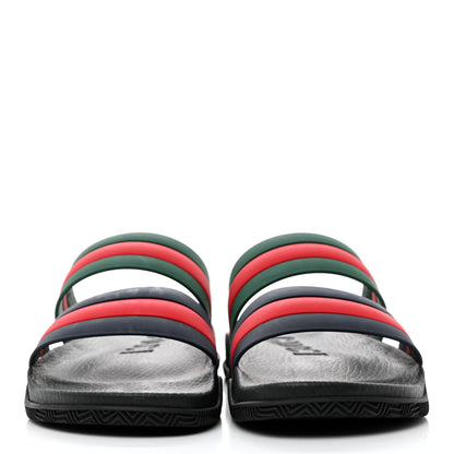Gucci Rubber Web Mens Slide Sandals 10 Green Red 2 of 9