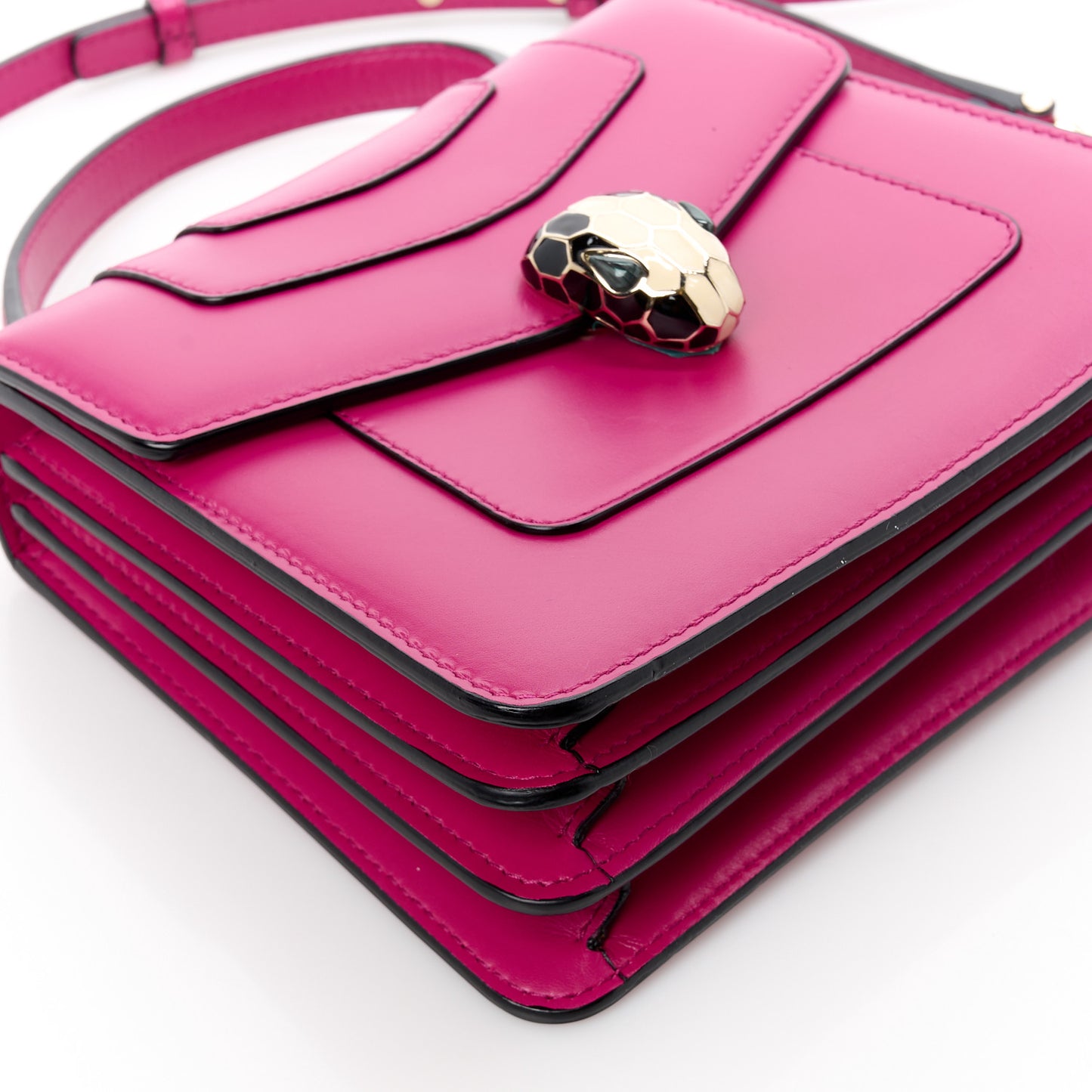 Calfskin Serpenti Forever Top Handle Pink