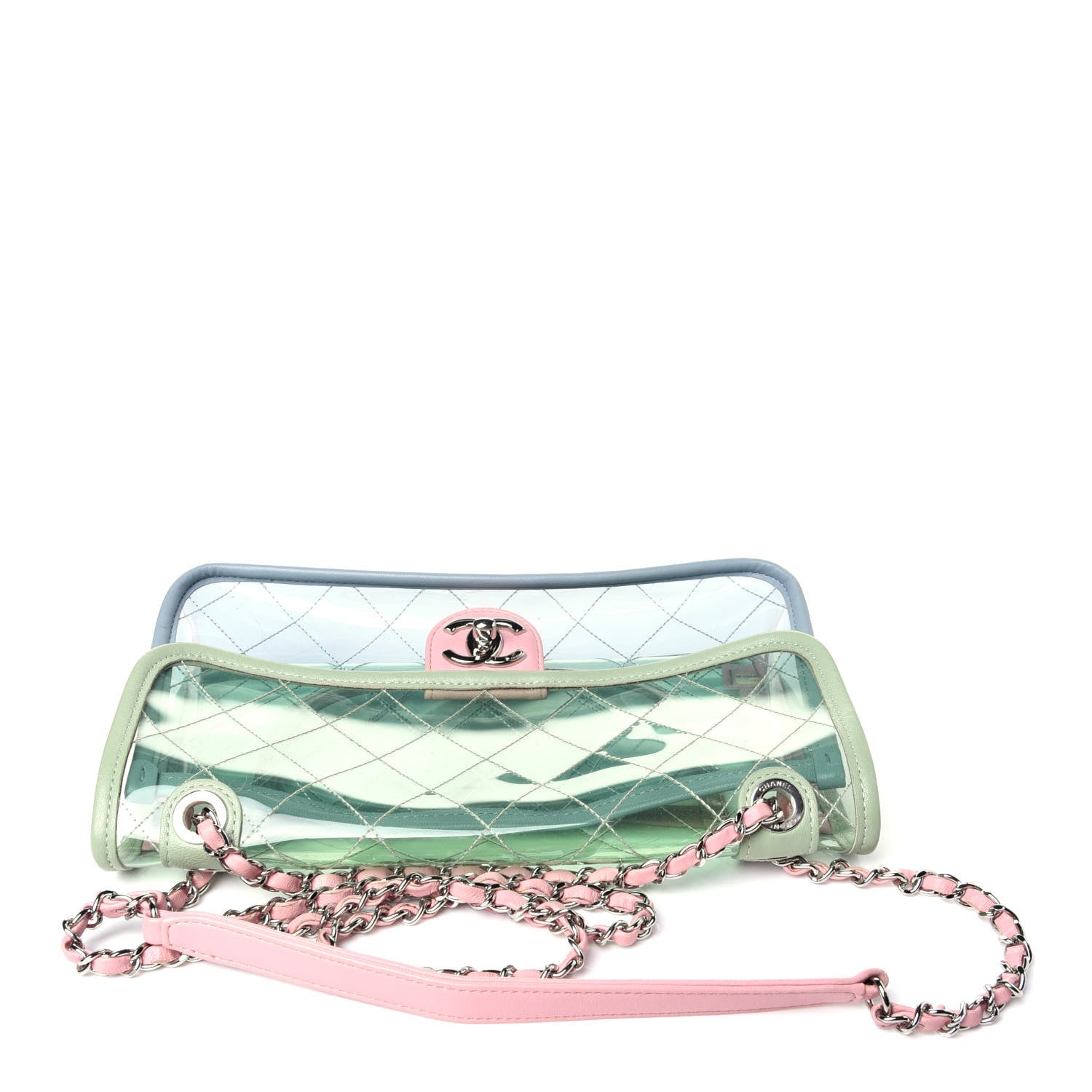 Chanel Lambskin PVC Quilted Medium Coco Splash Flap Blue Green 10 of 10