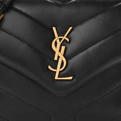 Saint Laurent Calfskin Y Quilted Monogram Toy Loulou Crossbody Bag Black 7 of 9