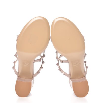 Valentino Garavani Calfskin Rockstud 60mm Caged Slide Sandals 36 Poudre 5 of 9