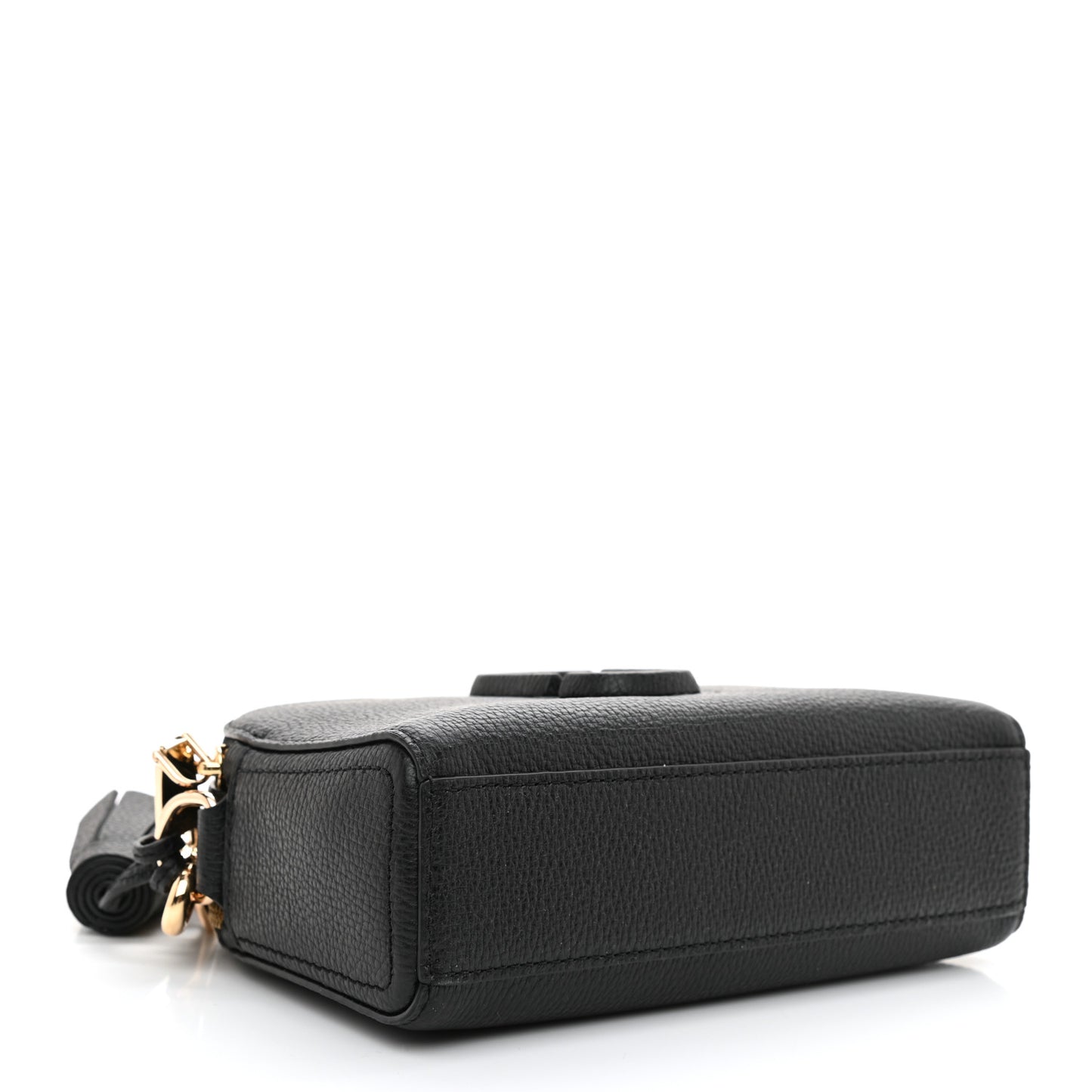 Calfskin Shutter Camera Crossbody Bag Black