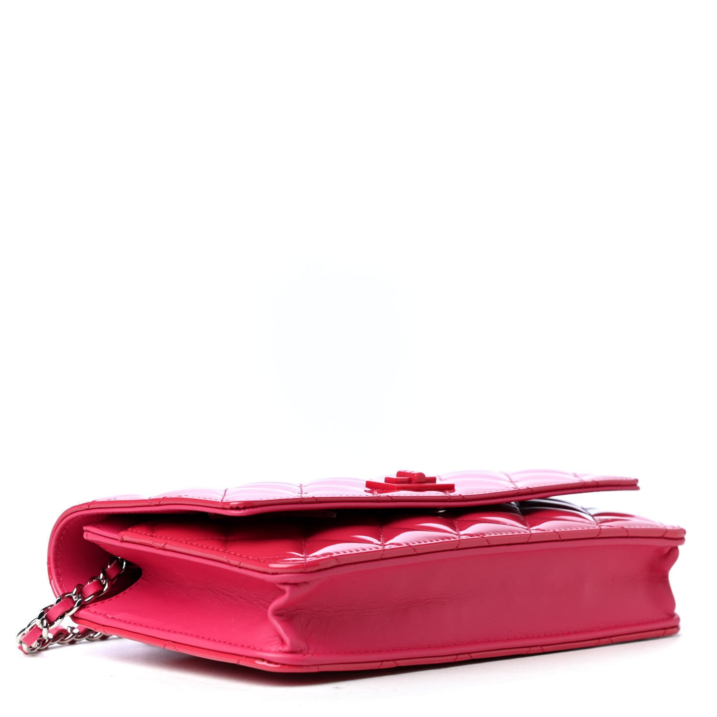 Patent Calfskin Quilted Reissue Wallet On Chain WOC Pink