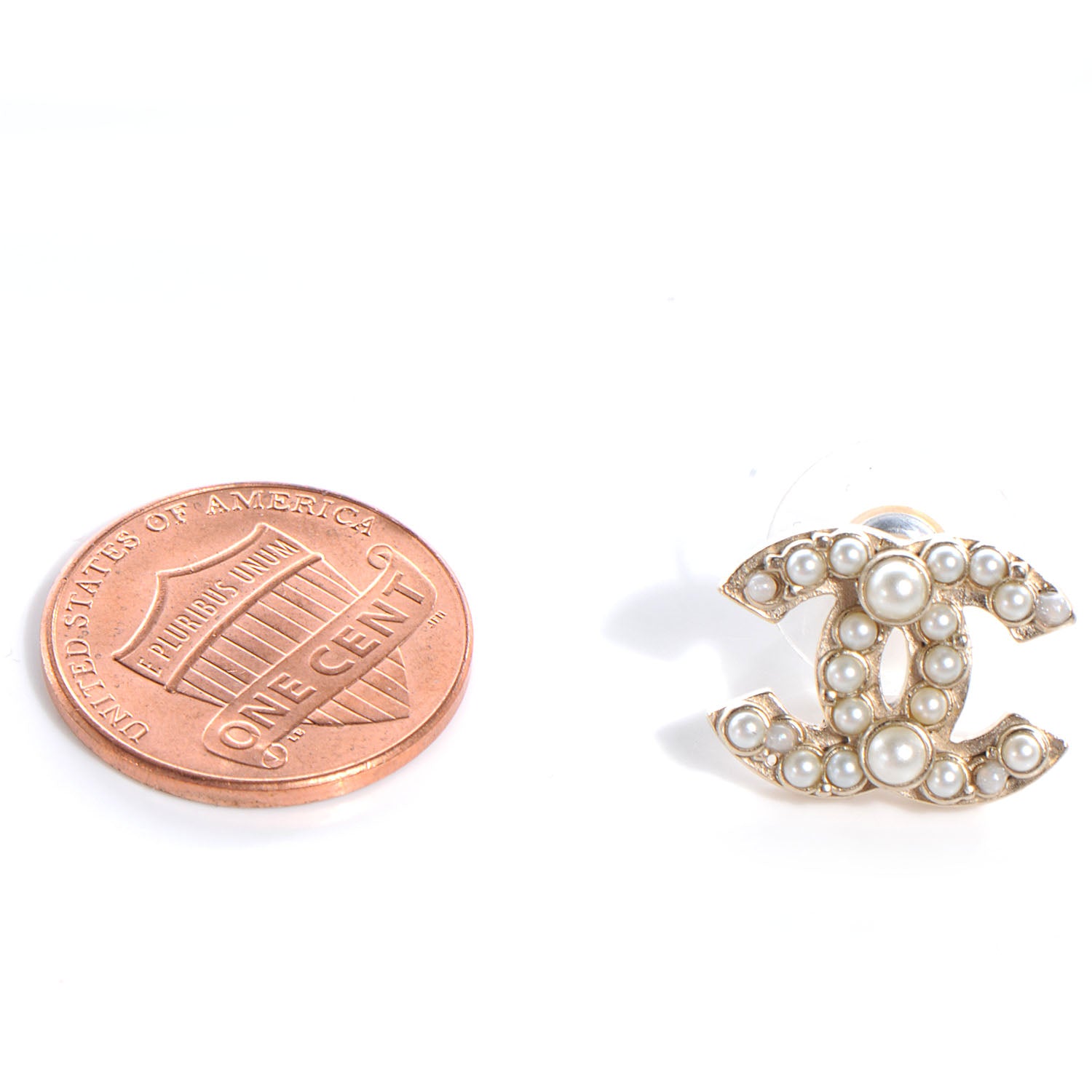 Chanel Pearl CC Logo Earrings Gold 2 of 5