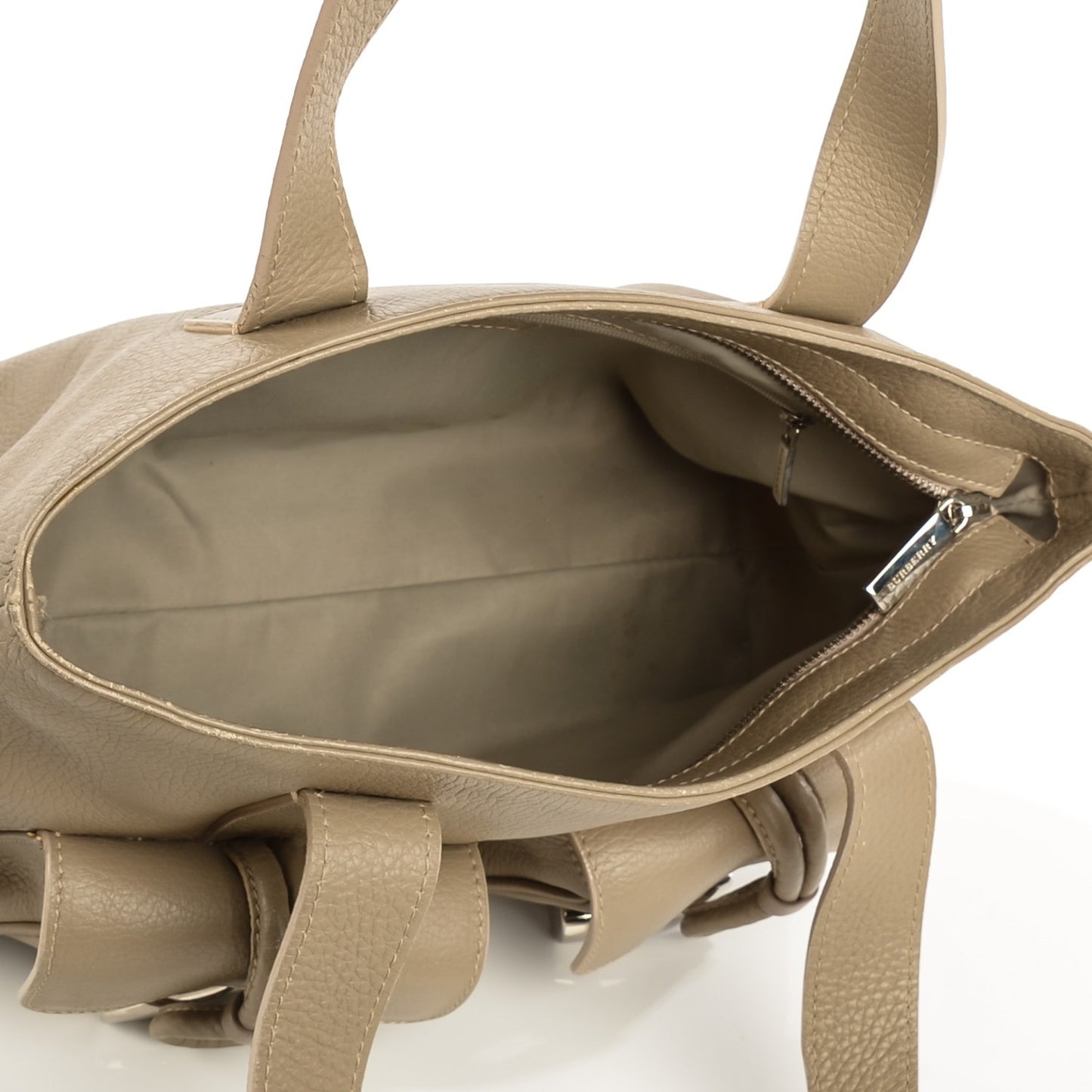 Calfskin Horn Toggle Tote Beige