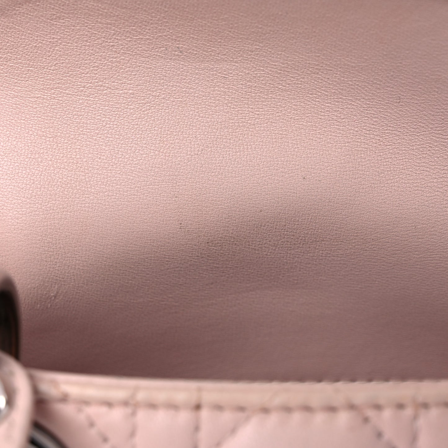 Lambskin Cannage Mini Lady Dior Crystal Strap Rose Poudre