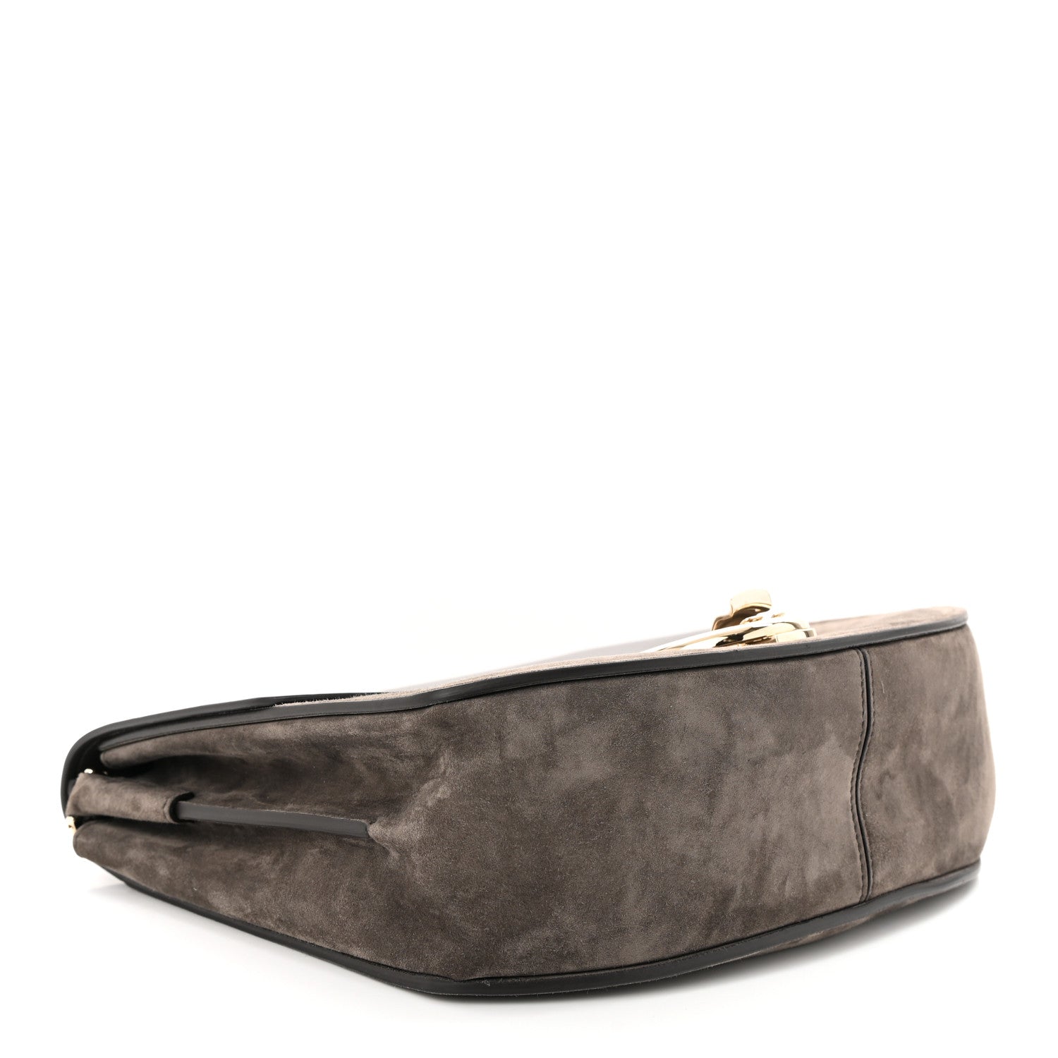 Salvatore Ferragamo Calfskin Suede Medium Margot Crossbody Grey 4 of 10