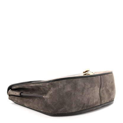 Salvatore Ferragamo Calfskin Suede Medium Margot Crossbody Grey 4 of 10