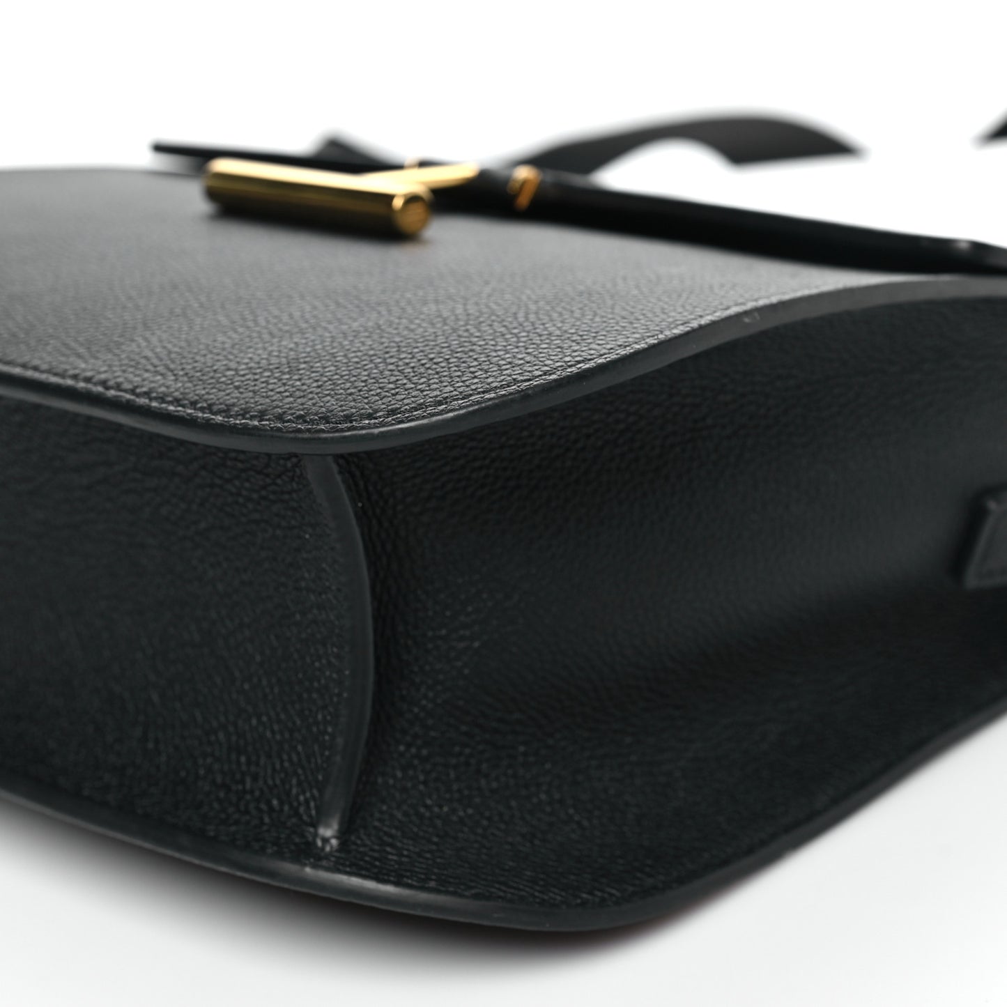 Calfskin Medium T Clasp Tara Crossbody Bag Black