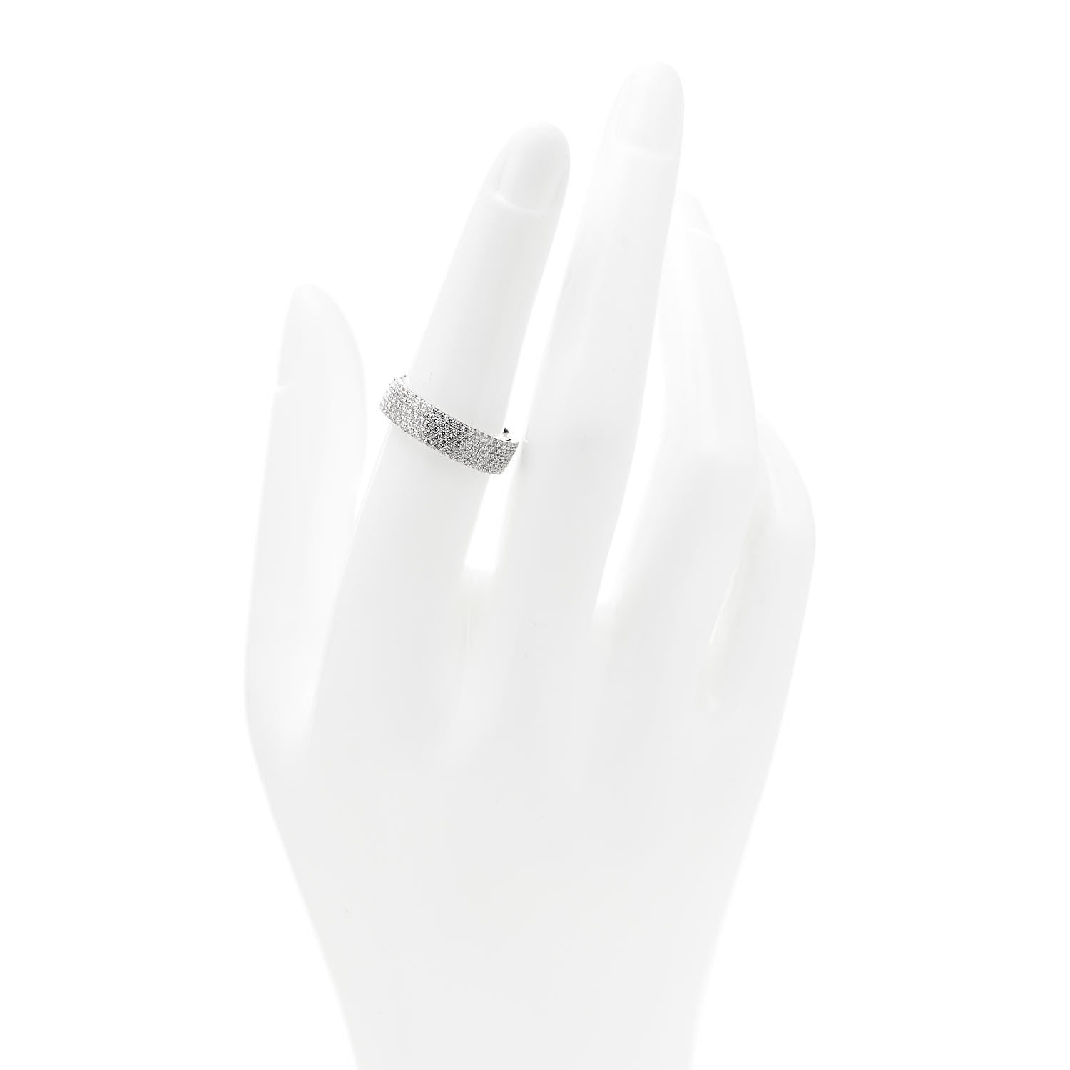 Tiffany 18K White Gold Diamond Metro Five-Row Ring 53 6.5 2 of 5