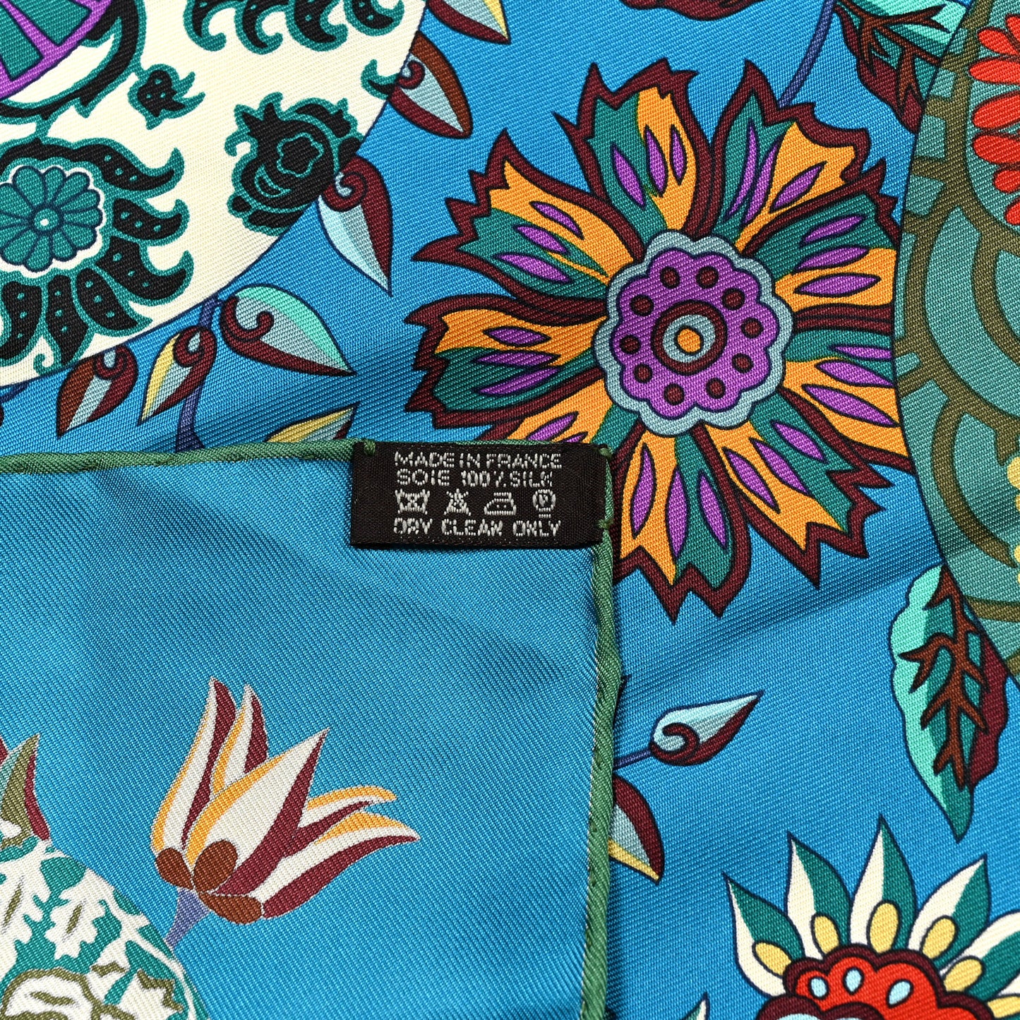 Silk Fleurs et Papillons de Tissus Shawl 90 Canard Vert Rouge