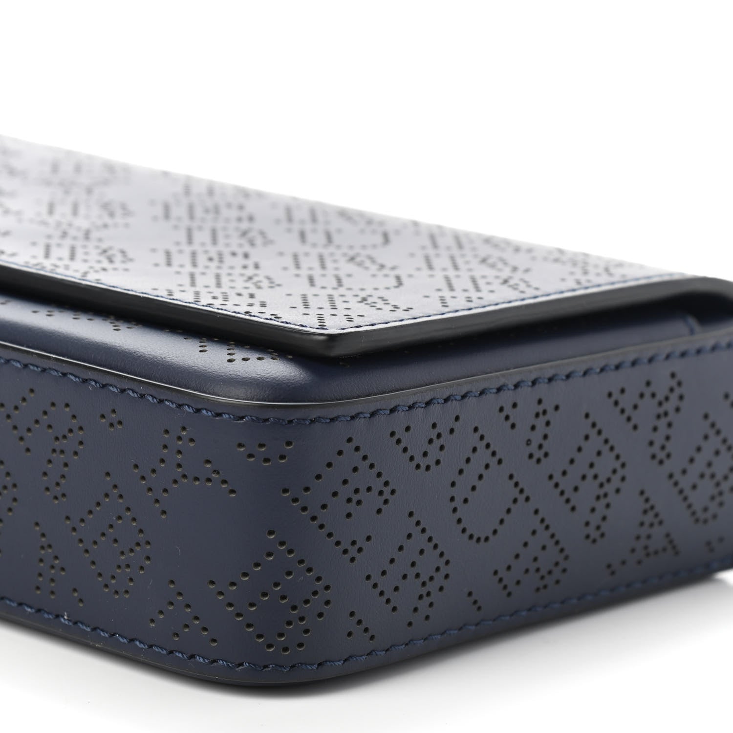 Burberry Calfskin Perforated Logo Hampshire Crossbody Navy 9 of 9