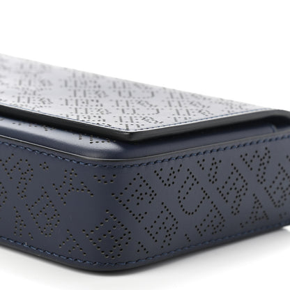 Burberry Calfskin Perforated Logo Hampshire Crossbody Navy 9 of 9