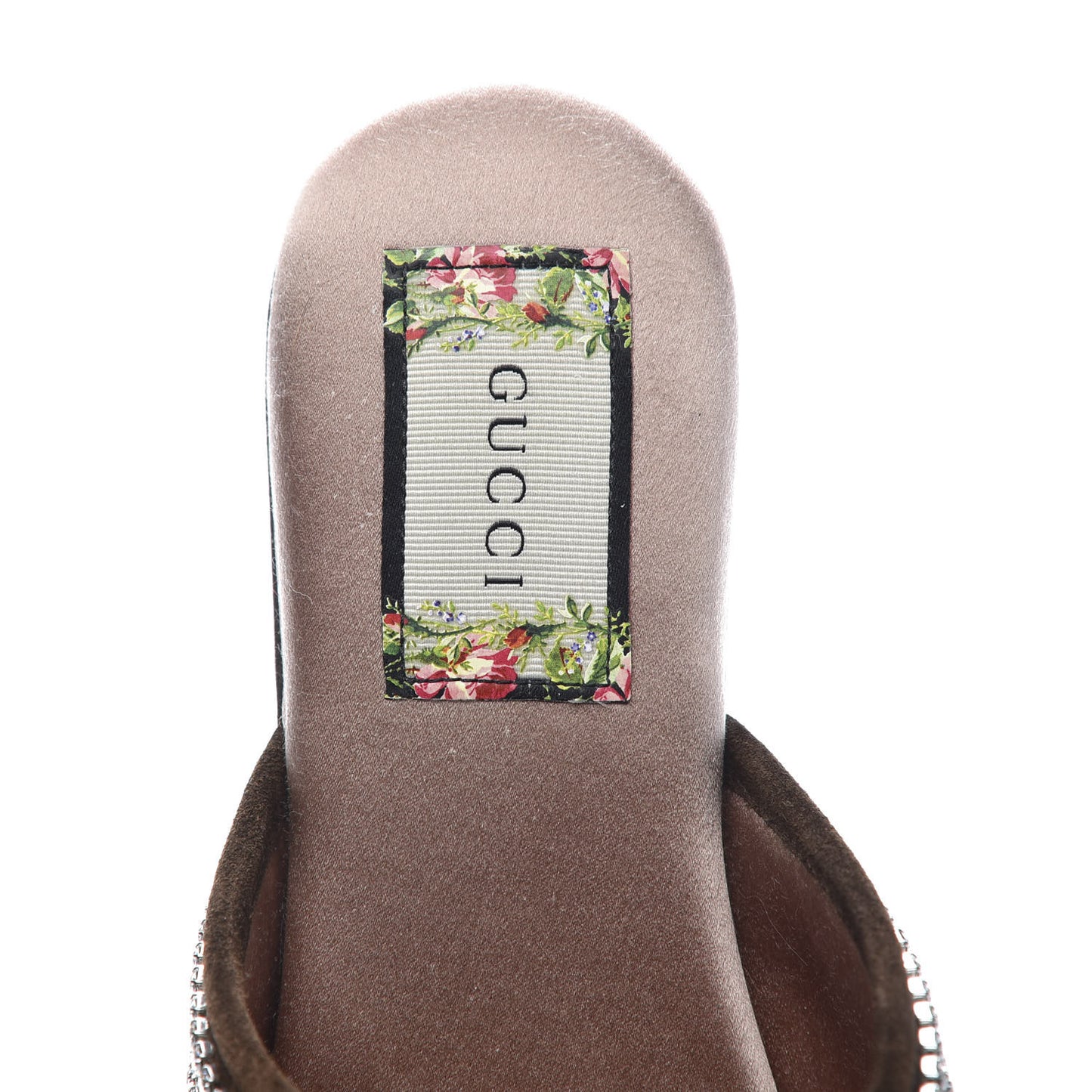 Velvet GG Monogram Crystal Womens Slippers 36.5 Brown Vintage Cocoa