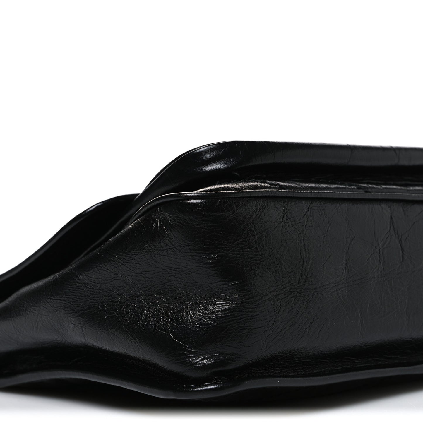 Crinkled Calfskin Matelasse Monogram Medium Niki Chain Satchel Black