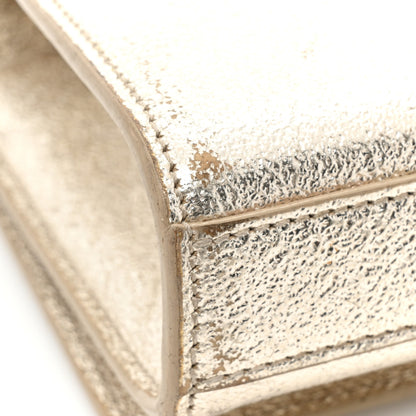 Saint Laurent Metallic Calfskin Small Classic Monogram Kate Satchel Pale Gold 12 of 17