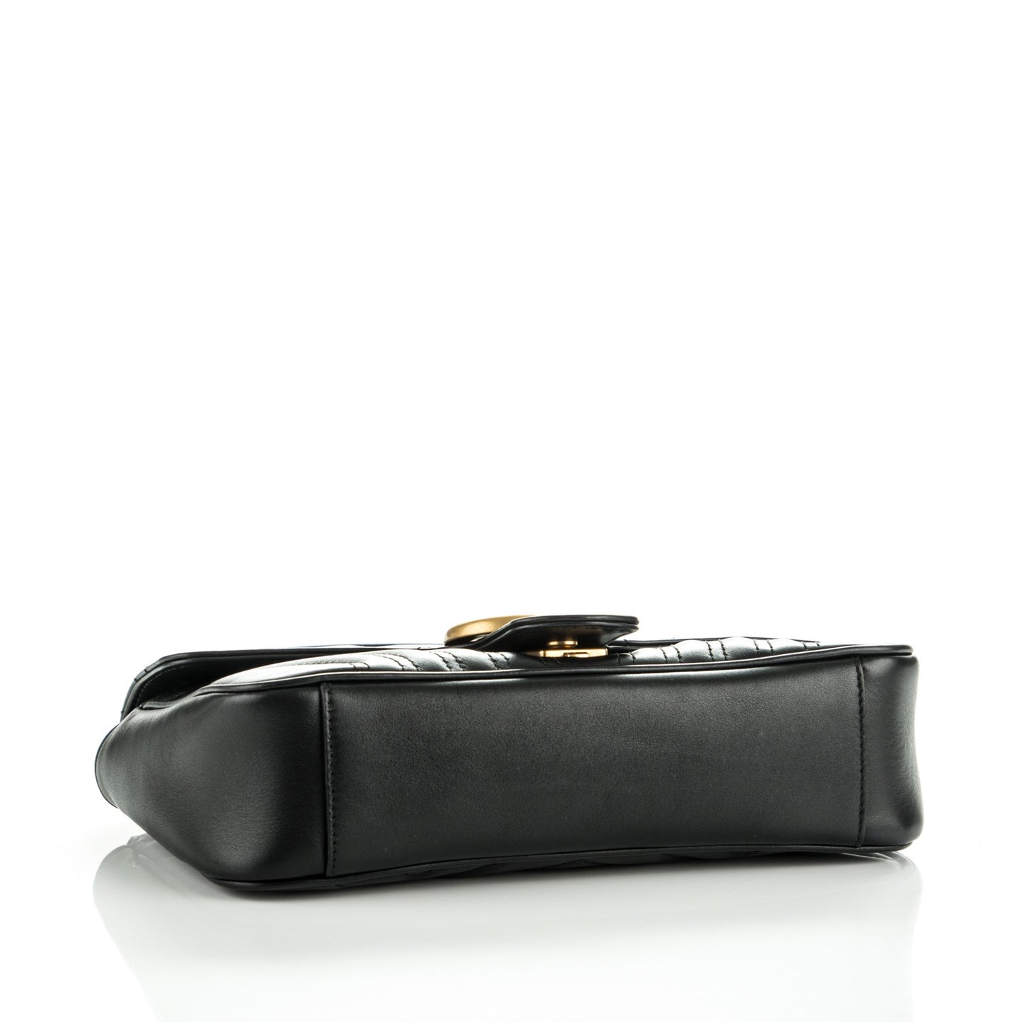 Calfskin Matelasse Small GG Marmont Shoulder Bag Black