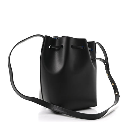 Mansur Gavriel Calfskin Mini Bucket Bag Black Royal Blu 3 of 10
