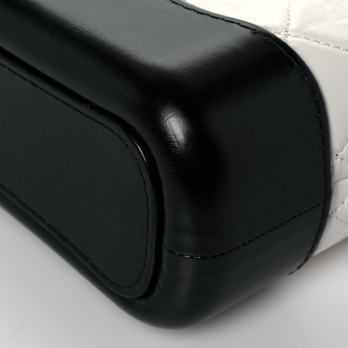 Aged Calfskin Quilted Small Gabrielle Hobo Black White